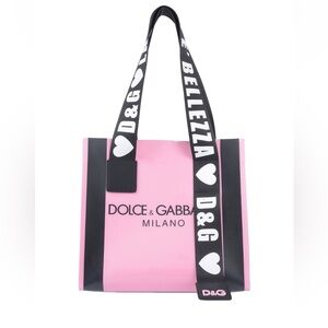 Dolce & Gabbana PVC Strap Shoppers Tote Bag Barbie pink